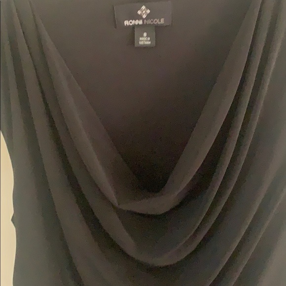 Draped Little Black Party Dress - Picture 2 of 4